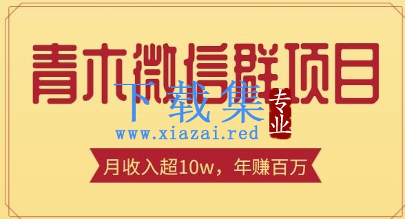 价值1888元青木微信群赚钱项目，月收入超10w+