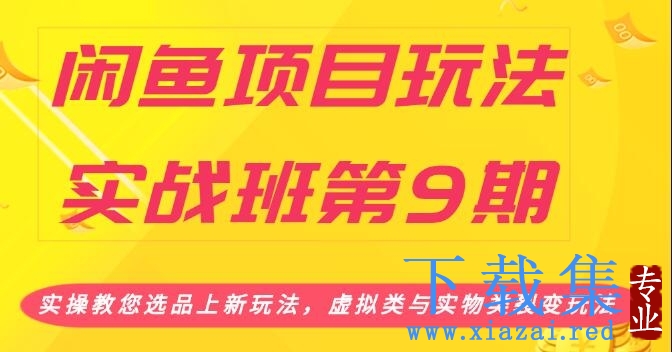 闲鱼项目玩法实战班第9期（一）实操教您选品上新玩法，虚拟类与实物类裂变玩法