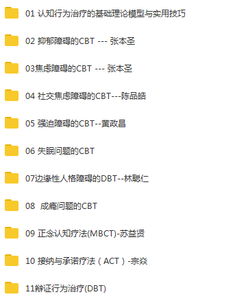 认知行为治疗CBT系统培训课，理论+案例演练和讲评，120课时