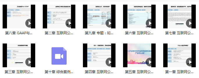 互联网公司财务分析实务财务报表专题视频课程