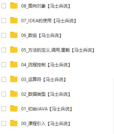 2020年最新马士兵Java零基础入门到精通