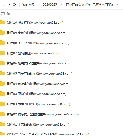 吴玮：商业产品摄影视频教程 电商方面
