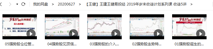 王健易投经 2019年岁末收徒计划系列课5讲