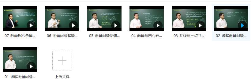 高中数学解题格言系列向量知识点辅导教学视频(雷鼎数学王明雷老师 7讲)