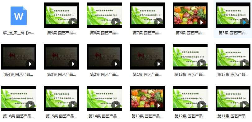 《园艺产品营养与功能》实录视频课程（浙江大学 汪俏梅18讲）