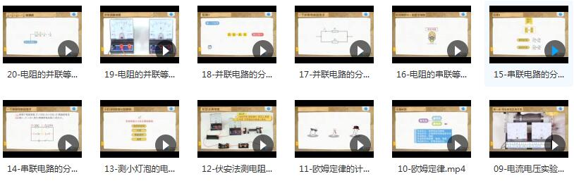 初中物理欧姆定律知识点专题辅导教学视频大全(12节课)