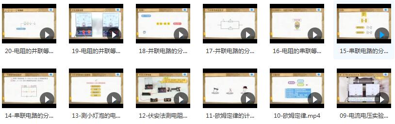 初中物理欧姆定律知识点专题辅导教学视频大全(12节课)