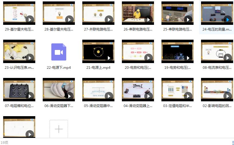 初中物理电压和电阻知识点专题辅导教学视频大全(19节课)