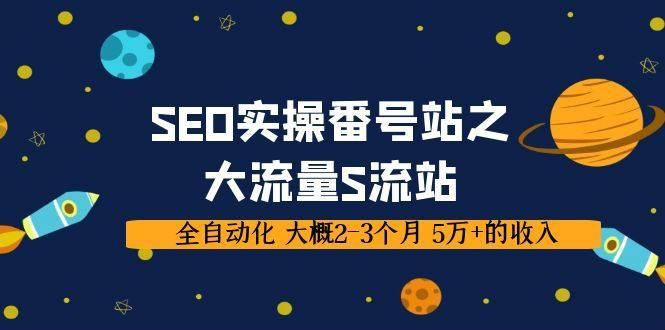 SEO实操项目番号站之大流量S流站，全自动化 大概2-3个月 5万+的收入