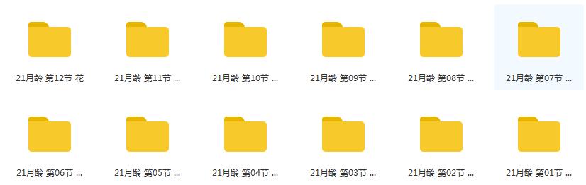 21个月宝宝早教游戏训练课程视频全套（48集）