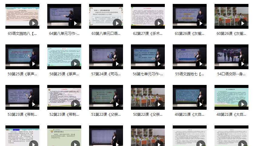 小学三年级语文上册课本知识点同步教学视频(部编版 上学期 65小讲)