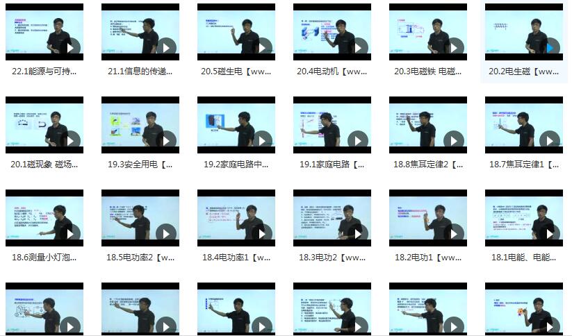 人教版初三物理课本知识点同步辅导教学视频全集(10章节 学费全免网)