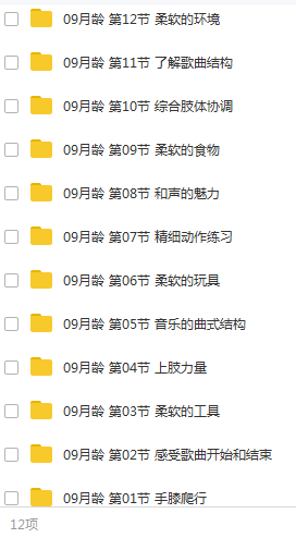 9个月宝宝早教训练课程视频全套（56集）