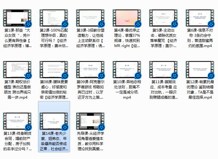 14堂课教你理性择偶，用经济学收获幸福