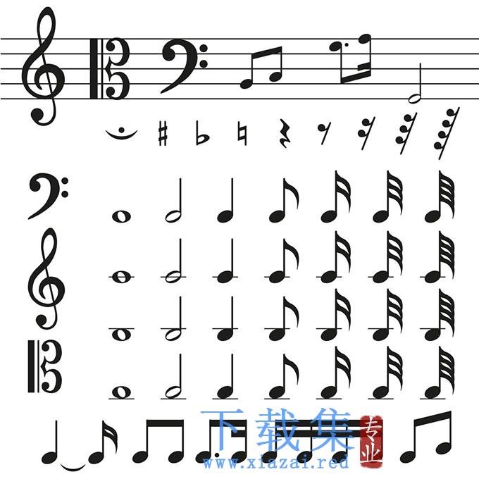 黑色音乐符号EPS矢量素材
