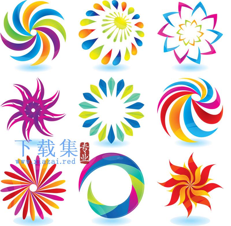 五彩缤纷的花朵ai矢量图标