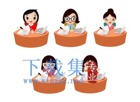 5个办公女性PNG免抠图