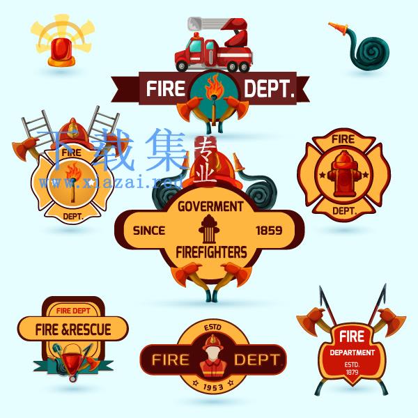 9个和消防部门有关EPS矢量标志素材