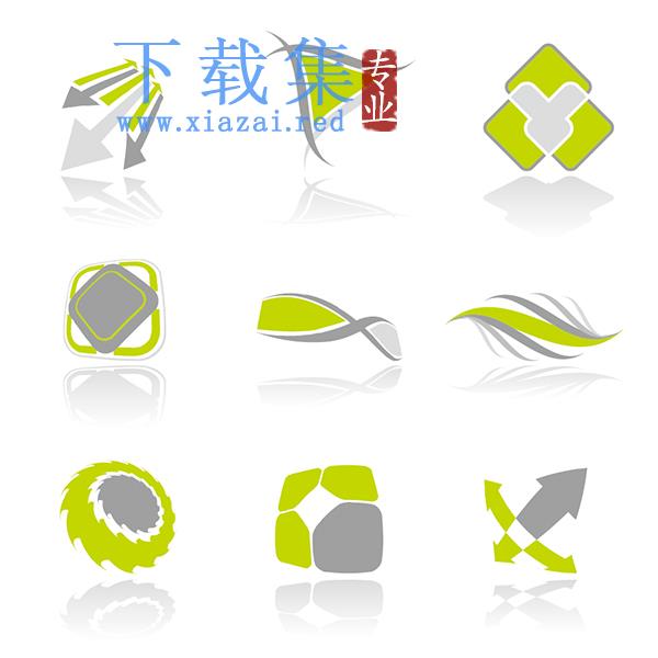 六个绿色图标EPS矢量素材