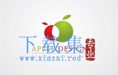 红绿苹果交替的LOGO标志AI矢量素材