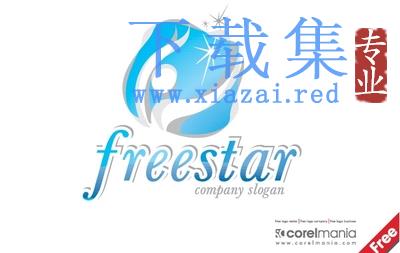 蓝色免费公司的LOGO标志模板EPS矢量素材