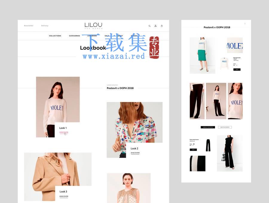 时尚女性服装店网页模板UI工具包（含psd和sketh源文件）