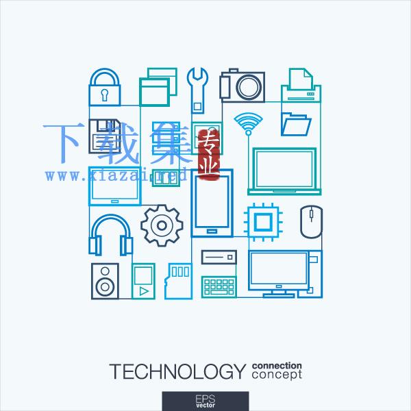 平面技术图标EPS矢量素材