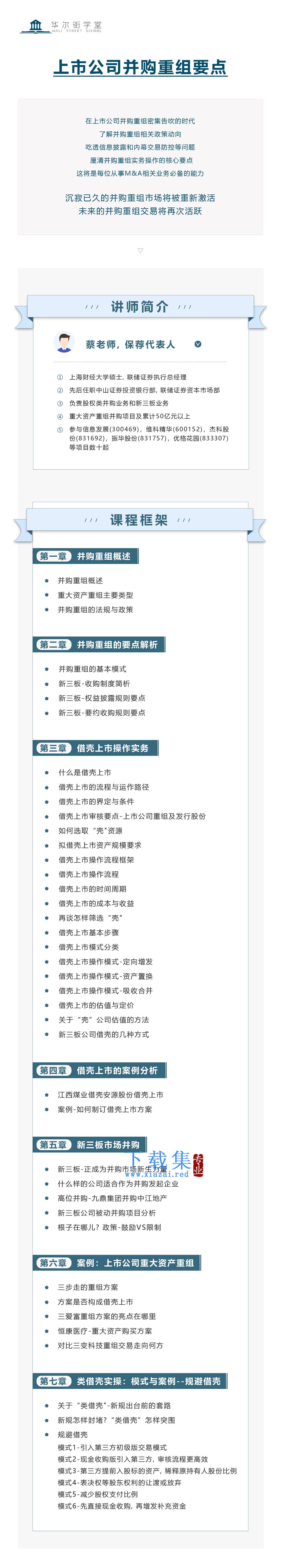 华尔街学堂上市公司并购重组要点实务操作及案例解析