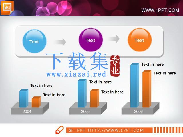 带流程图的PPT柱状图