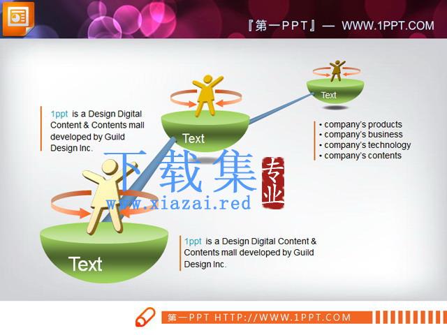 小人图标装饰PPT流程图