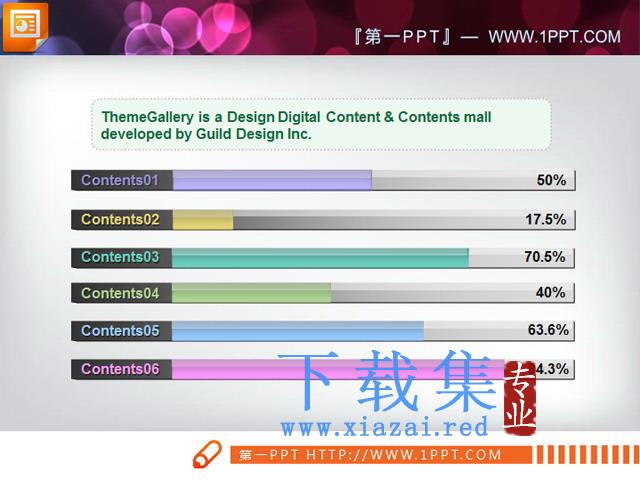 数据统计条形图PPT图表素材