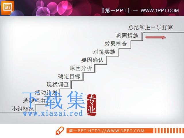 小组项目流程图PPT模板