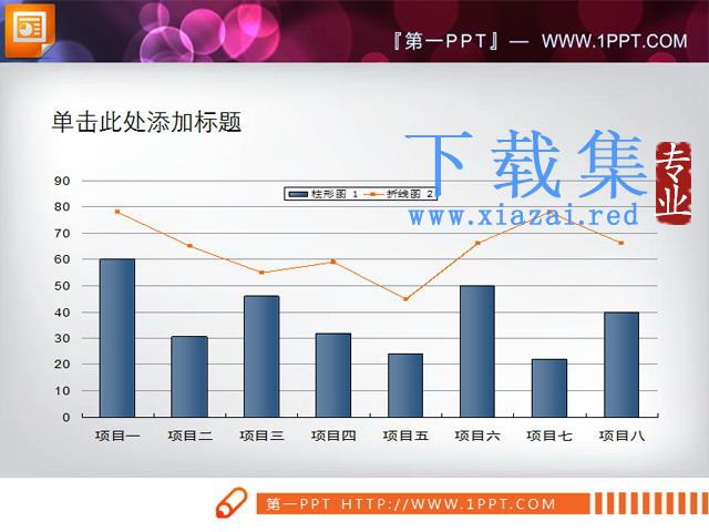 常用的PPT柱状图折线图素材