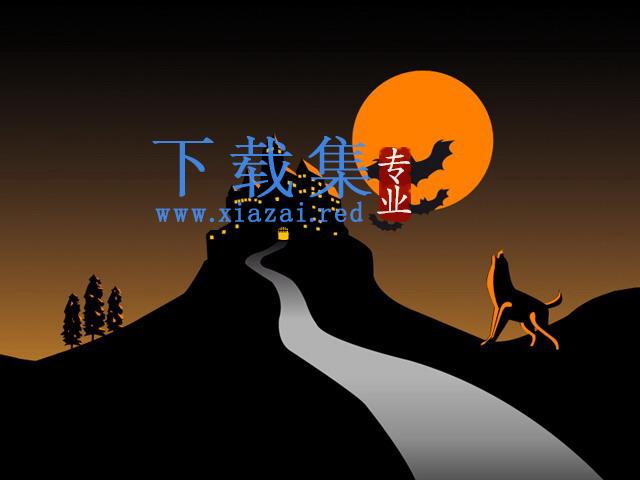 夜色狼吼PPT背景图片