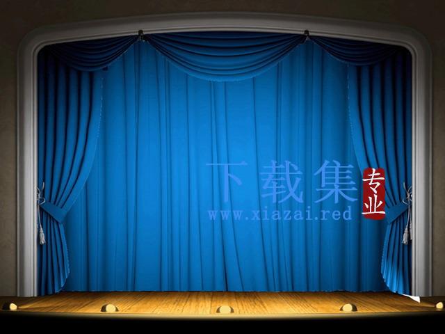 动态幕布上演PPT背景模板