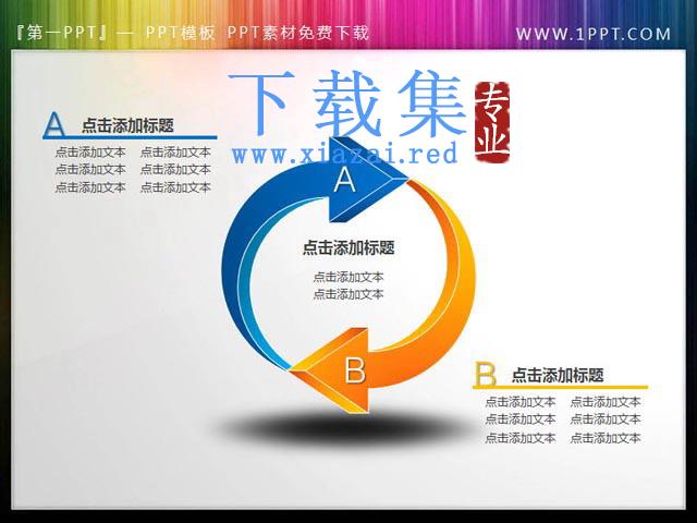 精美立体的环绕箭头PowerPoint素材下载