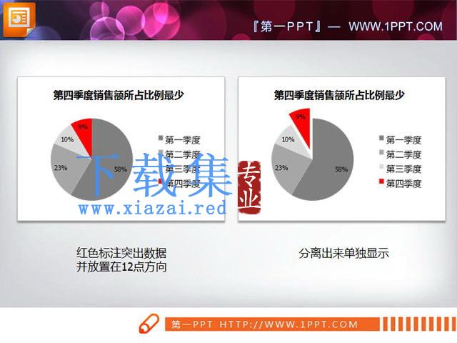 两张幻灯片饼状图素材下载