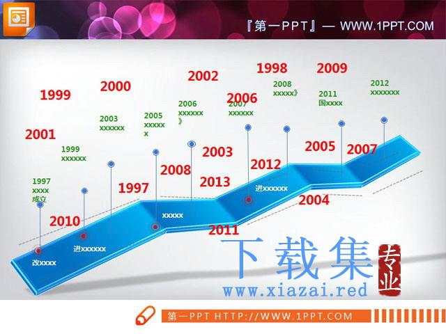 3d立体的幻灯片历程图素材下载