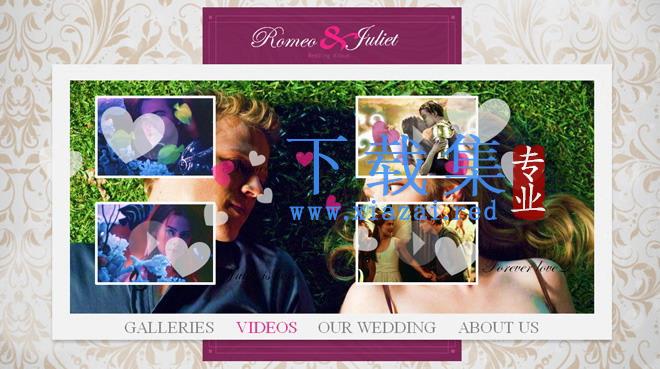 紫色浪漫婚礼幻灯片模板下载 第1张 紫色浪漫婚礼幻灯片模板下载 第1张