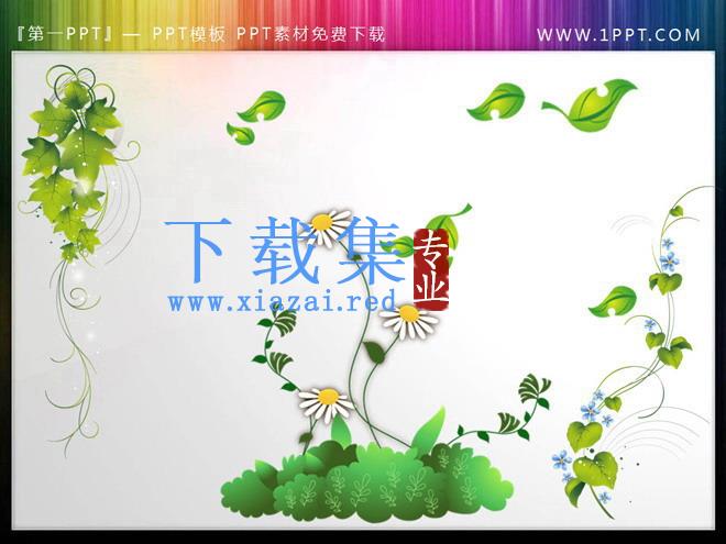 葡萄藤蔓背景的幻灯片小插图素材