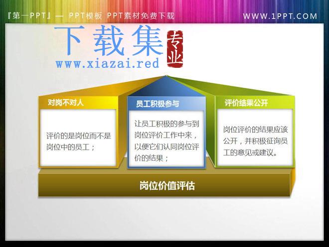 三色立体幻灯片文本框素材下载