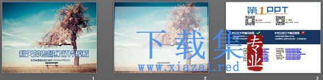 秋天草原老树背景PowerPoint模板下载 第2张 秋天草原老树背景PowerPoint模板下载 第2张