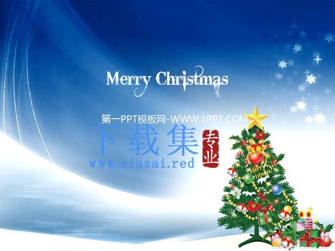 精美的圣诞树背景的圣诞节PowerPoint模板 第1张 精美的圣诞树背景的圣诞节PowerPoint模板 第1张