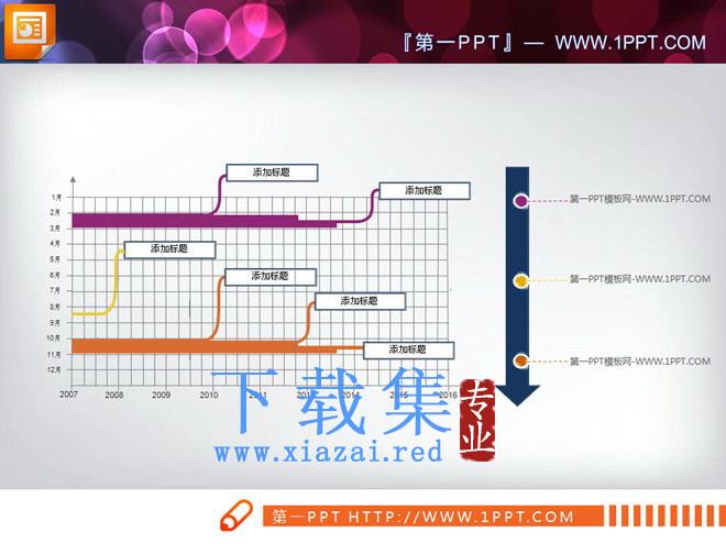 精致实用的幻灯片甘特图图表下载