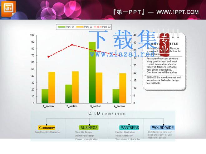 国外精美柱状图PPT图表模板下载