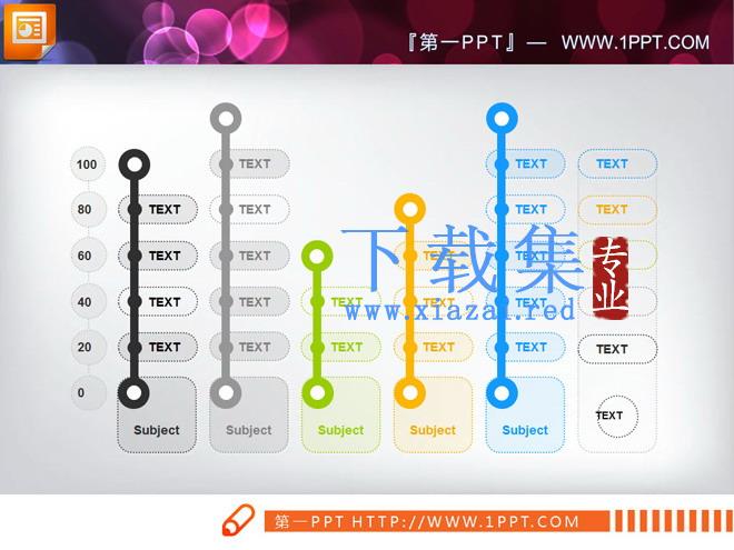 简洁创意柱状图PPT图表下载