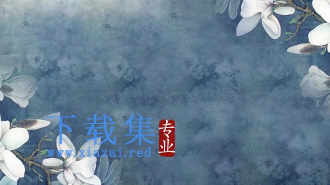 唯美复古花卉幻灯片背景图片