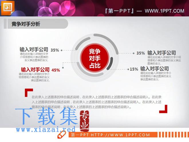 红色扁平化商务PPT图表大全