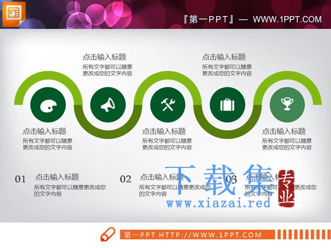 绿色扁平化工作总结汇报PPT图表整套下载