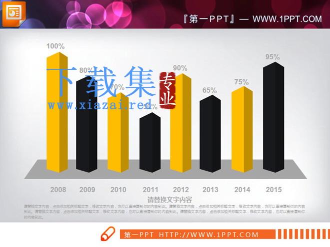 黄黑扁平化商务工作总结PPT图表大全